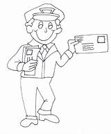 Mailman Pages Colouring Coloring Drawing Activities Getdrawings sketch template