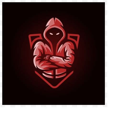 esport logo design red assasin  shield illsutration design vector