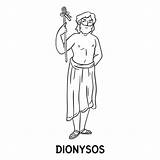 Dionysos Dioniso Dibujado Contorno Vexels sketch template