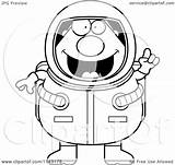Astronaut Smart Clipart Cartoon Outlined Coloring Vector Thoman Cory Royalty sketch template