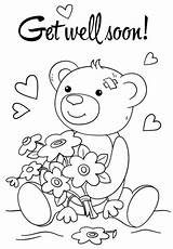 Soon Coloring Well Pages Cute Better Feel Printable Hope Cards Card Kids Bear Teddy Color Colouring Supercoloring Sheets Printables Drawing sketch template