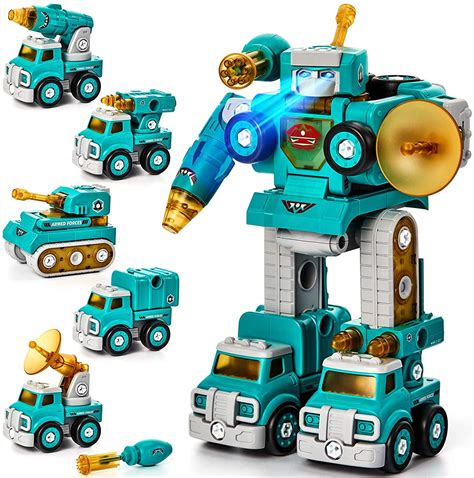 robot toy vehicle set    construction toys   year  boys stem toys vehicles