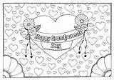 Grandparents Coloring Hearts Little Big sketch template