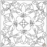 Mandala Coloring Square Pages Roses Lilies Printable sketch template