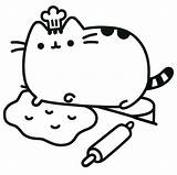 Pusheen Coloring Pages Cat Food Cute Animal sketch template