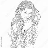 Coloring Pages Girl Beautiful Comp Contents Similar Search sketch template