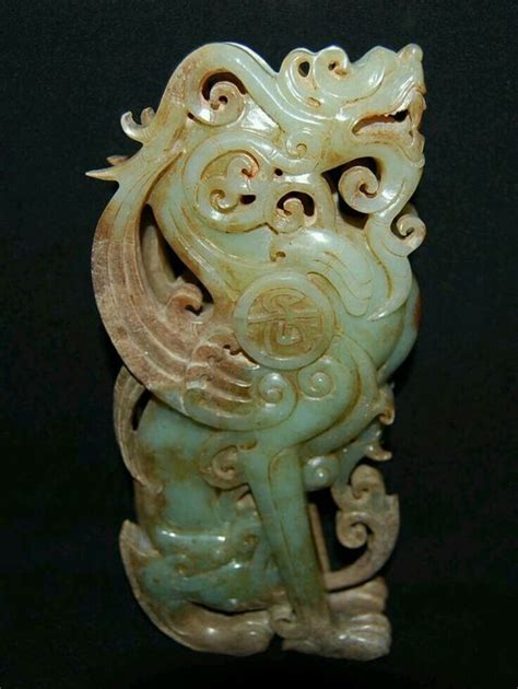 rare chinese han dynasty carved jade dragon dieu khac nghe thuat