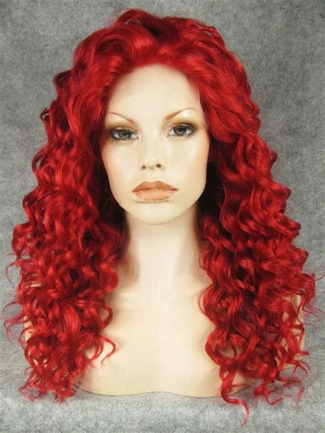 Synthetic Wigs 20 Red Curly Lace Front Synthetic Wigs Wigs Vgw05064