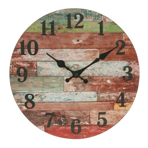 stonebriar rustic farmhouse    wooden wall clock battery operated walmartcom