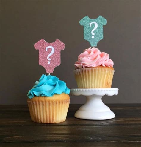 gender reveal cupcake toppersset   grad cap cupcake toppersbaby