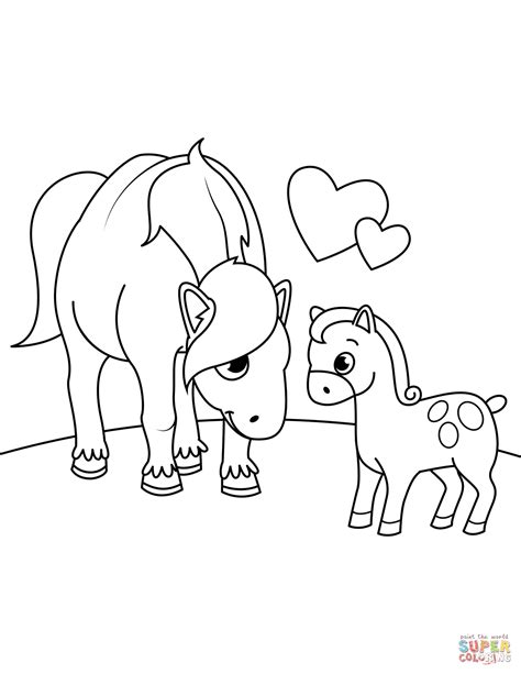 mother  baby horse coloring pages coloring pages