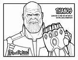Thanos Marvel Gauntlet Colorare Disegni Drawittoo sketch template