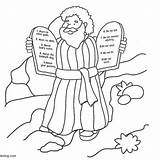 Commandments Ten Moses sketch template