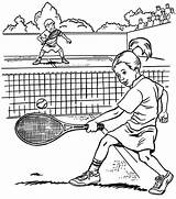 Tennis Coloring Playing Boy Pages Girl Drawing Sports Activity Printable Getdrawings sketch template