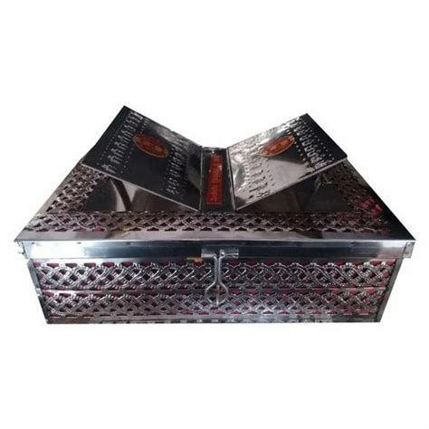 cuboidal silver stainless steel jewellery box dimension 5x10x14 inch