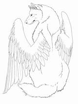 Wolf Winged Coloring Pages Wings Drawing Line Female Edited Animal Deviantart Drawings Template Getdrawings sketch template