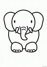 Coloring Printable Pages Animal Cute Kids Animals Clipart Library Elephant Draw sketch template