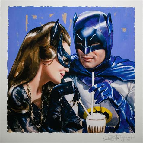 Batman Catwoman Meanwhile At The Sweet Shoppe Art Print