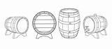 Vector Wooden Barrels sketch template