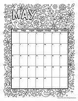 Coloring Calender Monthly Woojr sketch template