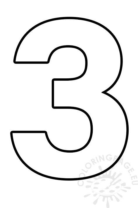 printable number  outline coloring page