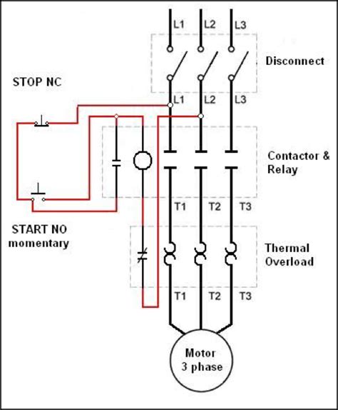 contactor wiring diagram start stop wiring diagram  schematics