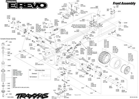 exploded view traxxas  revo  front part astra