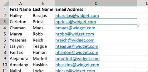 excel convert names  email addresses skillforge