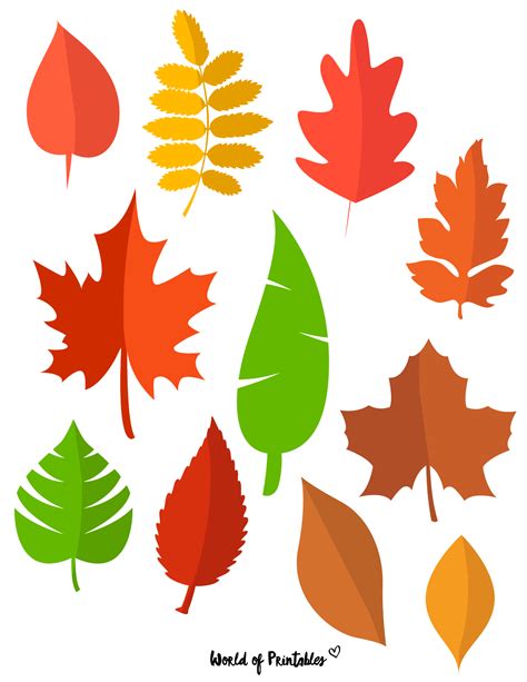 printable colored leaves printable templates