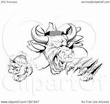 Bull Attacking Aggressive Breaking Illustration Through Wall Royalty Clipart Atstockillustration Vector sketch template