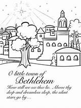 Bethlehem Coloring Kids Sheets Christmas Outline Pages Bible Town Little Colouring sketch template