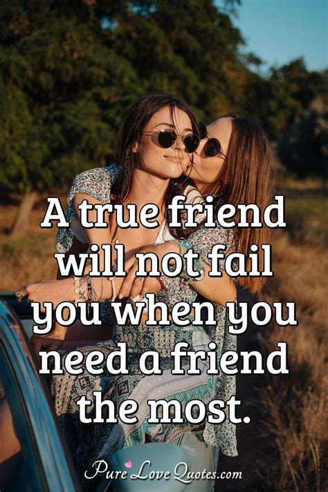 A True Friend Will Not Fail You When You Need A Friend The