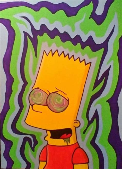 Bart Psympson Painting Cartoon Painting Trippy Painting Simpsons Art