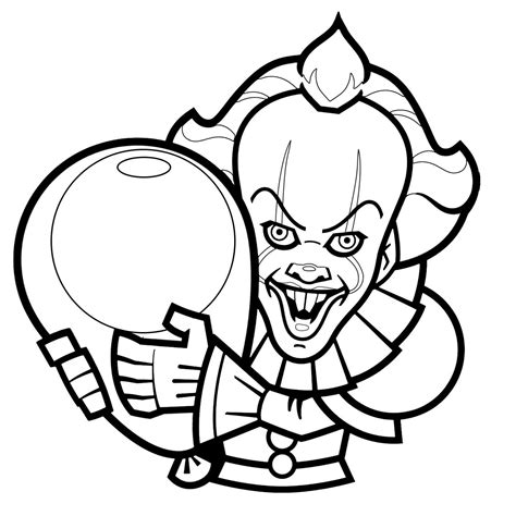 clown   version  halloween kids coloring pages