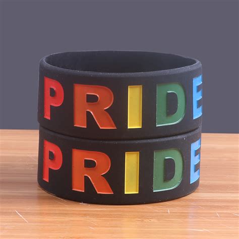 Proud Of Gay Wristbands Colour Rainbow Gay Pride Silicone
