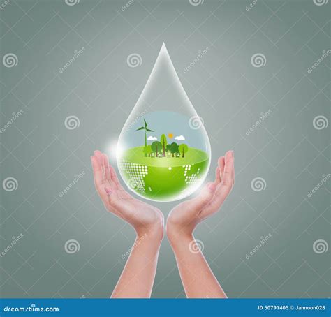 woman hands hold water drop stock image image  cloud ecology