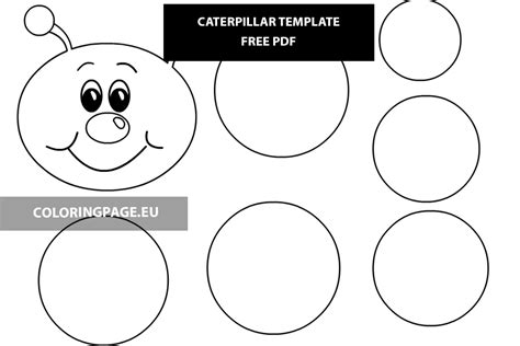 easy caterpillar craft template coloring page
