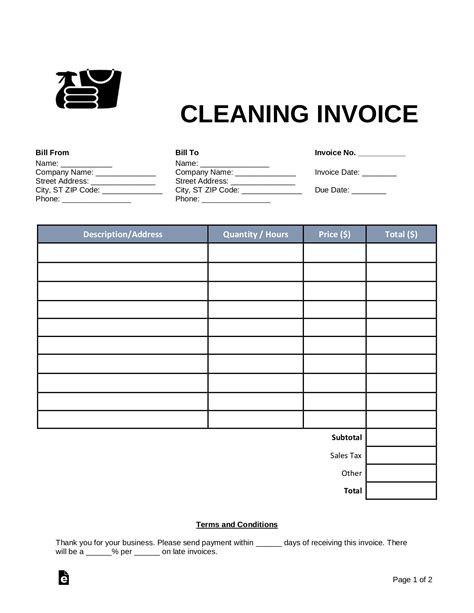 window cleaning invoice template printable templates