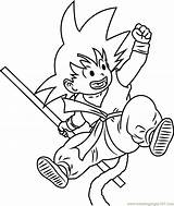Goku Coloring Pages Jumping Coloringpages101 sketch template