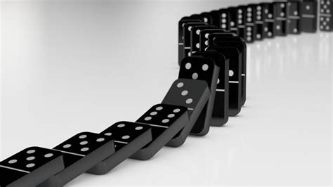 motion graphic    curved   dominos  pushed  piece  piece