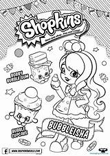 Coloring Pages Shopkins Shoppies Printable Print Bubbleisha Dolls Gum Sweets Kids Season Bubble Color Flood Shoppie Shopkin Colouring Petkins Info sketch template