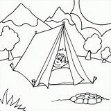 Coloring Camping Pages Printable Kids Tent Colouring Boy Color Sheets Scene Fire Fun Print Preschool Nature Peaking Pit Head Theme sketch template