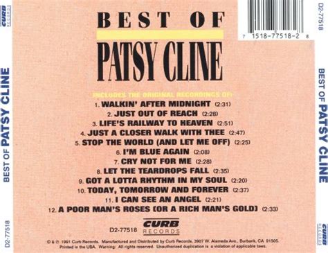 best of patsy cline [curb] patsy cline songs reviews credits allmusic