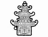 Pagoda Pagode Chinoise Chinesa Coloringcrew Chinois Cinese Xinesa Dibuix Coloritou Acolore Dibuixos Repix sketch template