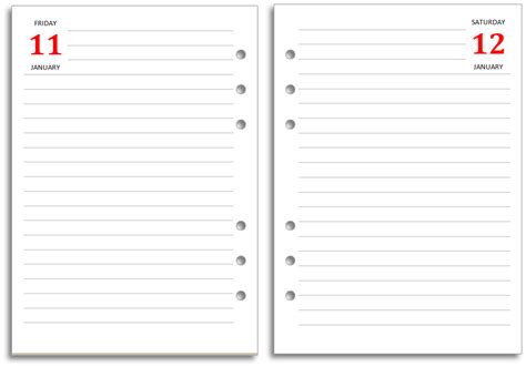 philofaxy  filofax  diary layout    minimalist day  page