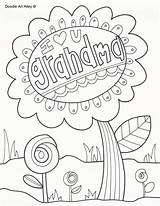 Grandma Coloring Pages Happy Birthday Mothers Grandparents Nana Printable Grandpa Doodle Grandmother Alley Color Sheets Kids Print Colouring Valentines Holiday sketch template