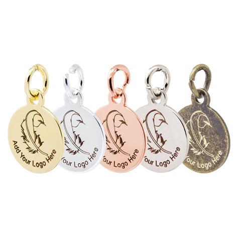 engraved jewelry tags custom metal tag  logo  circle findingbox