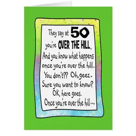 50th Birthday Over The Hill Cards Zazzle