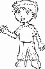 Outline Boy Coloring Line Boys Pages Little Wecoloringpage sketch template