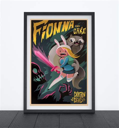 Adventure Time Fionna And Cake Poster Cartoon Poster Prints Etsy